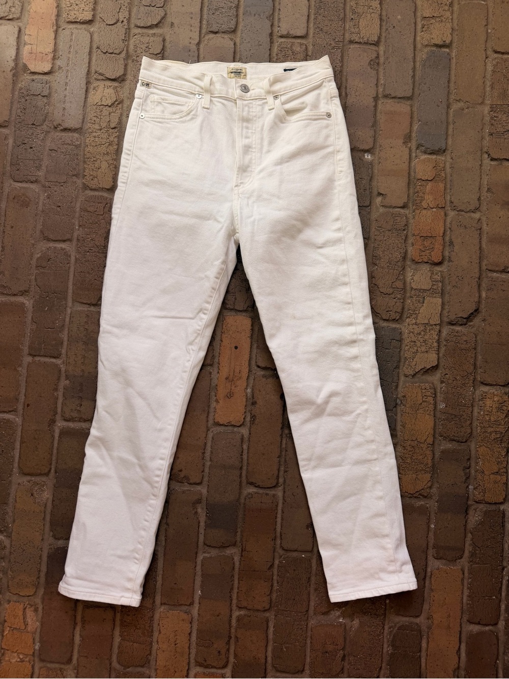 Citizens Of Humanity White slim High-Rise Jeans